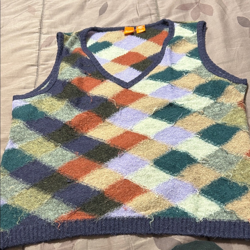 BOSS ORANGE Multicolor Knit Vest, Italy.  Medium, see measurements.